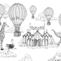 Circus Horizon, Graphite Mural Wallpaper - pure wallpaper artwork