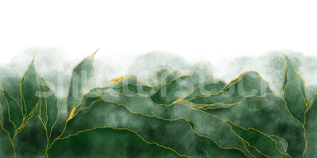 Emerald Leaves Mural Wallpaper - pure wallpaper artwork