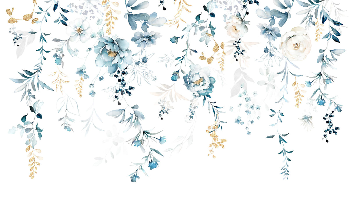 Floral Drape Mural Wallpaper - pure wallpaper artwork