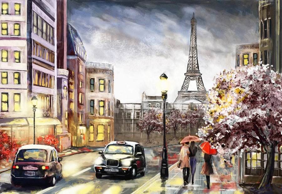 Painting Paris Mural Wallpaper