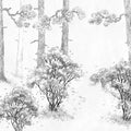 Forest Memories, Graphite Mural Wallpaper - pure wallpaper artwork