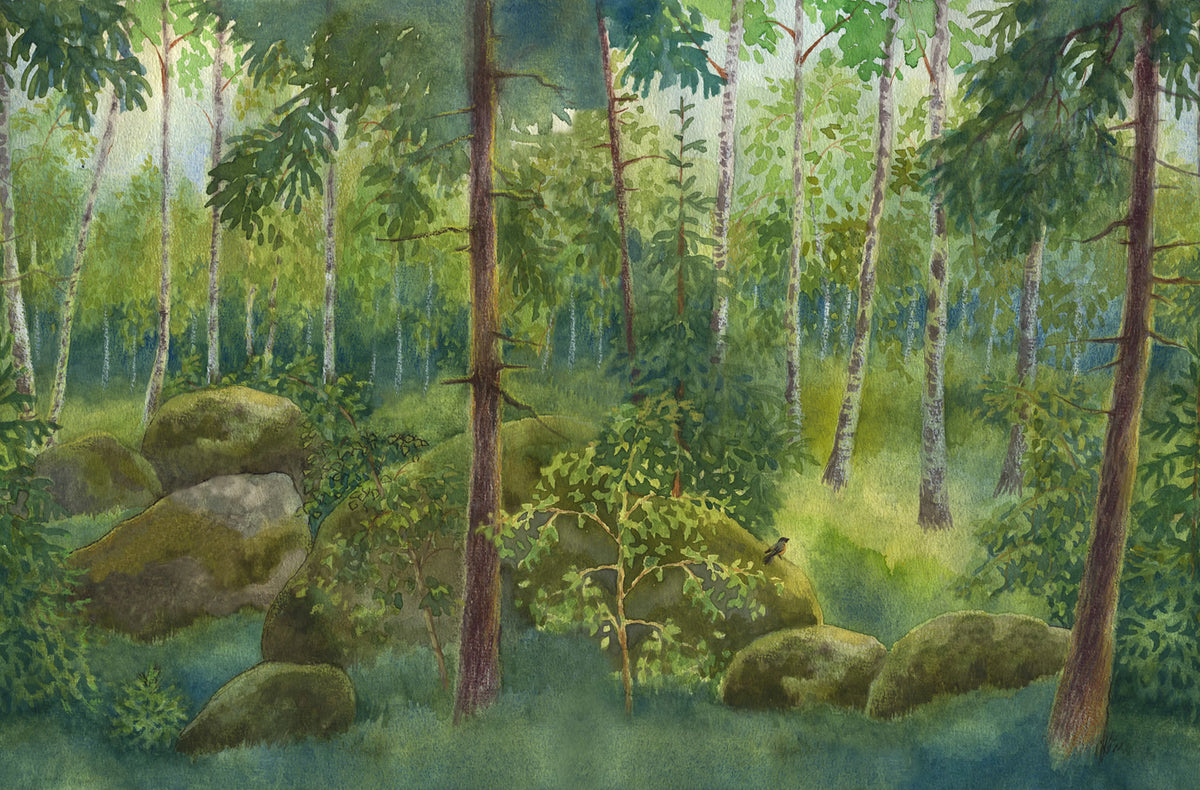 Home Forest, Spring Mural Wallpaper - pure wallpaper artwork