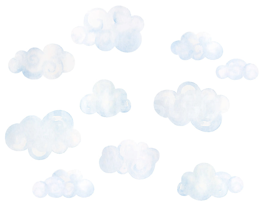 Watercolor Clouds Mural Wallpaper