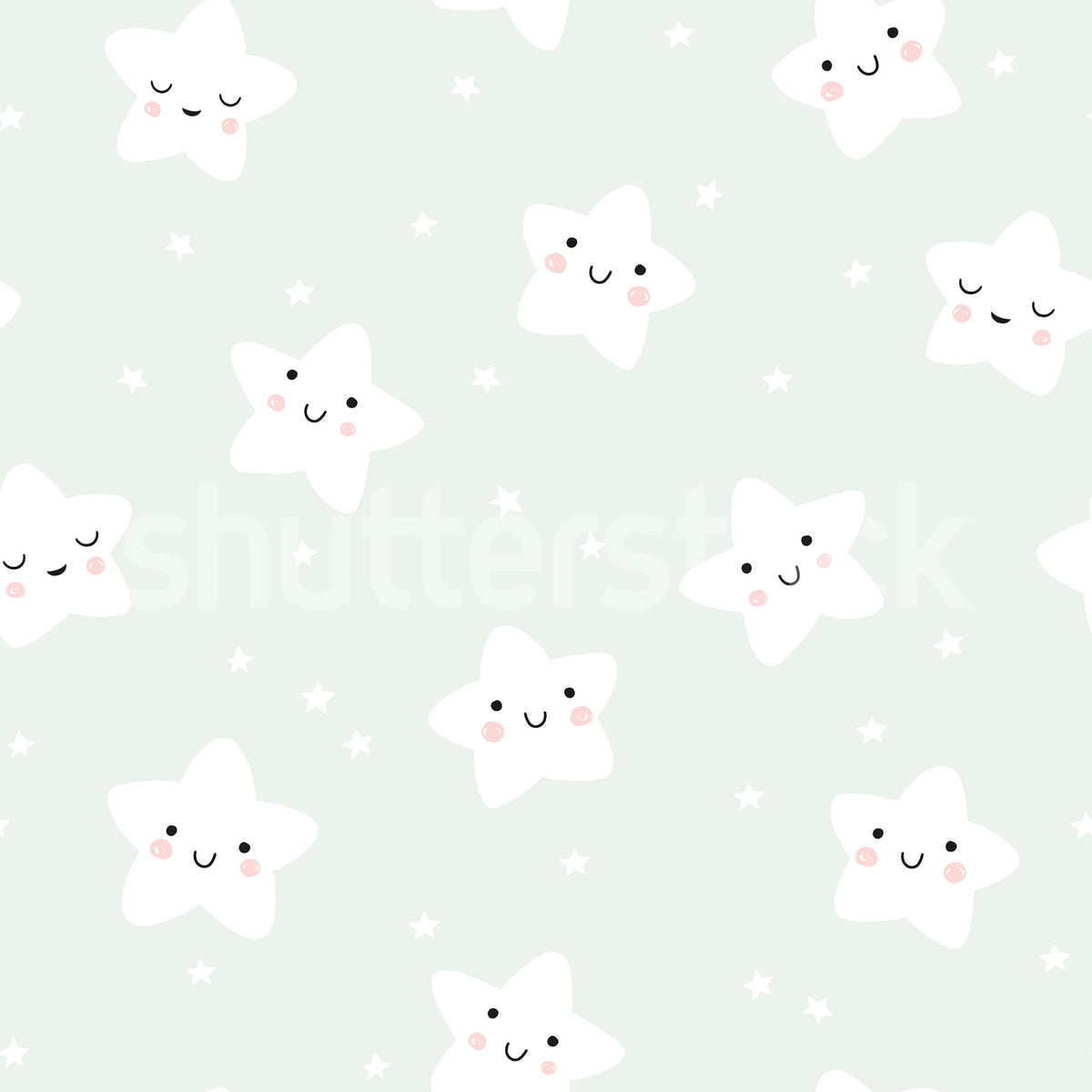 Cute Stars, Mint Mural Wallpaper - pure wallpaper artwork