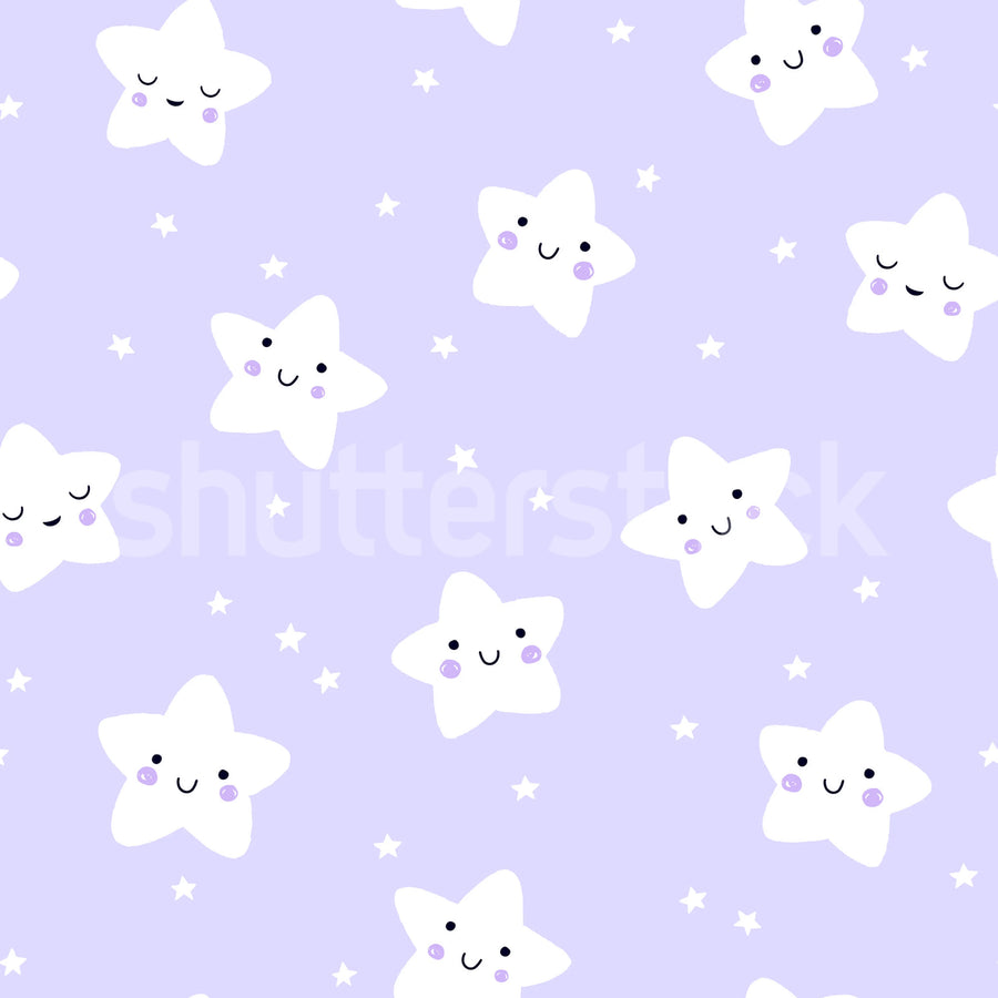 Cute Stars, Lilac Mural Wallpaper