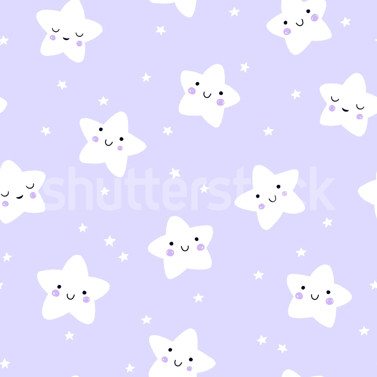 Cute Stars, Lilac Mural Wallpaper - pure wallpaper artwork