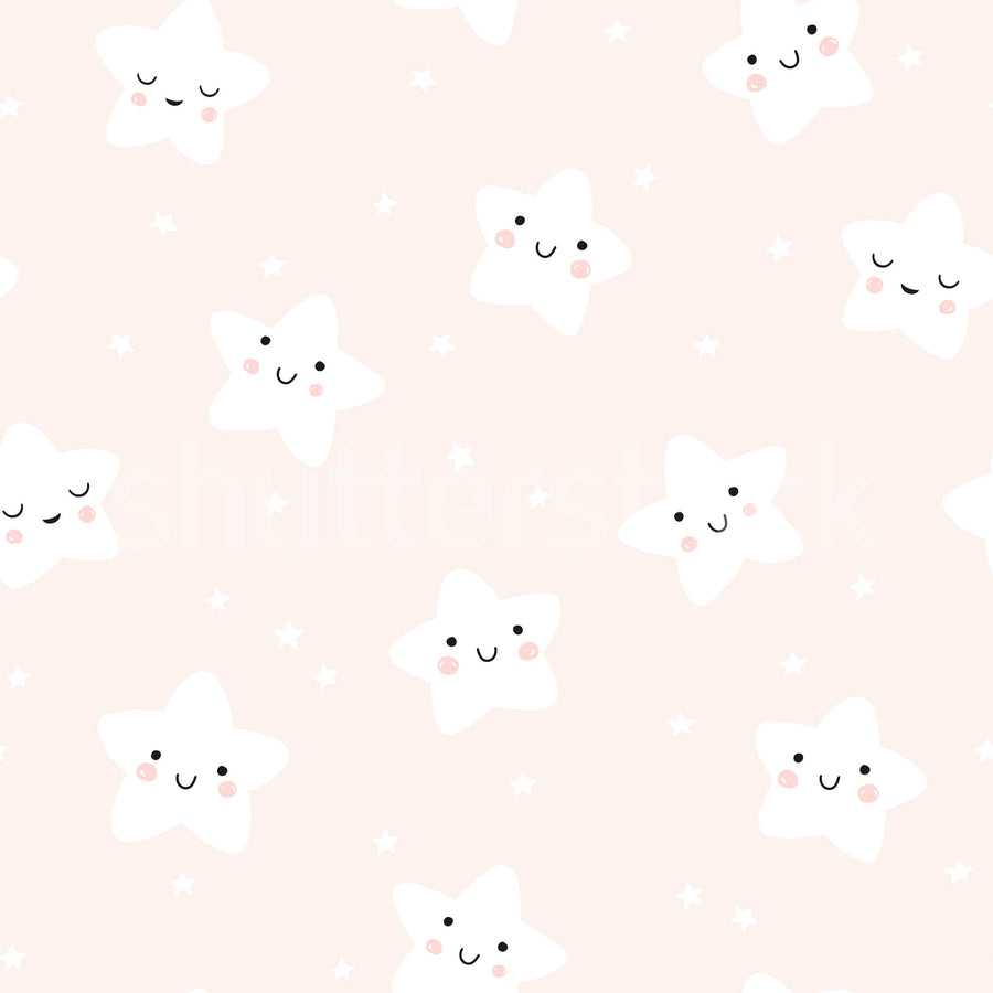 Cute Stars, Peach Mural Wallpaper