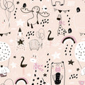 Happy Animals, Pink Mural Wallpaper - pure wallpaper artwork