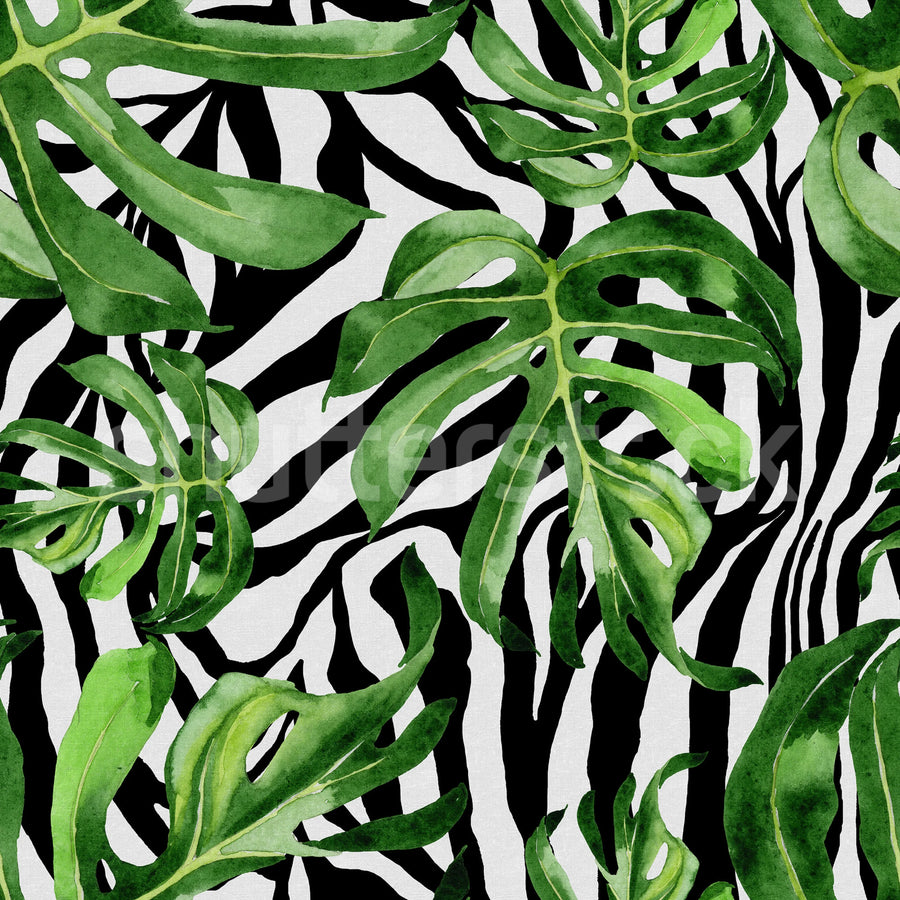 Jungle Zebra Mural Wallpaper