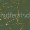 Gold Swirl, Dark Green Mural Wallpaper - pure wallpaper artwork