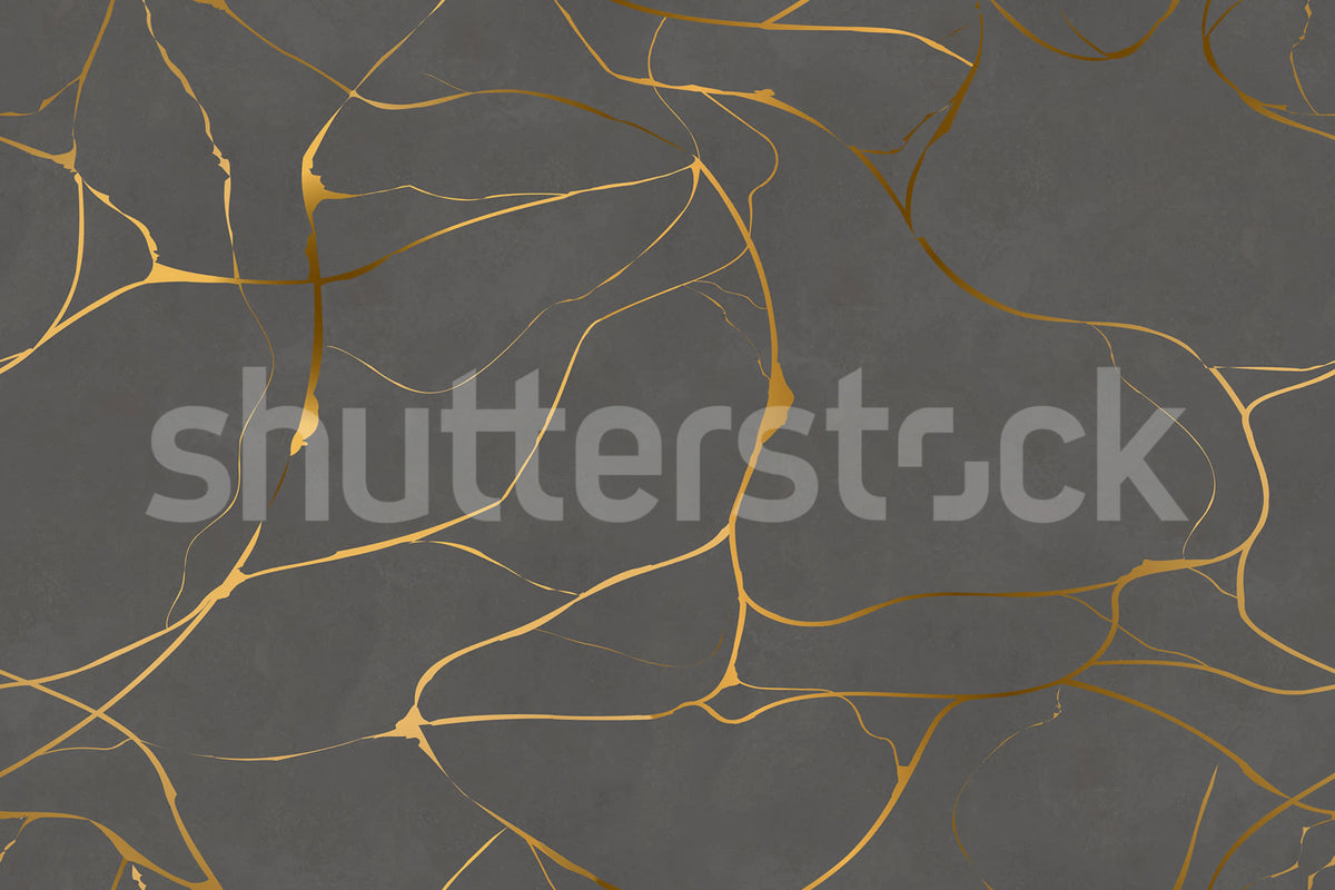 Gold Swirl, Dark Gray Mural Wallpaper - pure wallpaper artwork