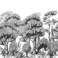 Forest Park, Graphite Mural Wallpaper - pure wallpaper artwork