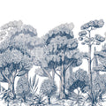 Forest Park, Blue Mural Wallpaper - pure wallpaper artwork