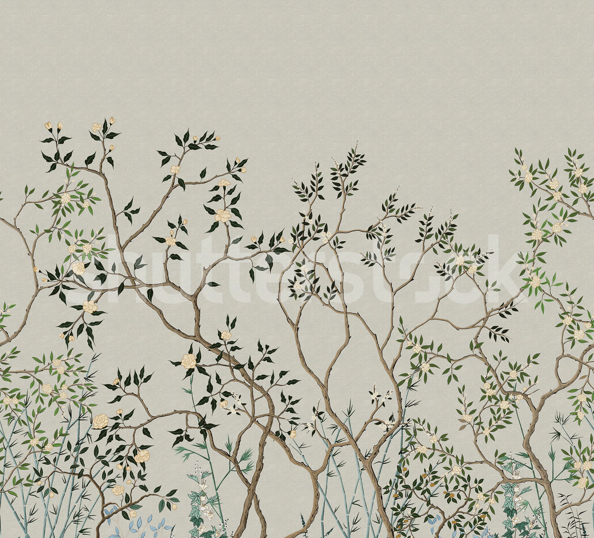 Chinoiserie Trees Mural Wallpaper - pure wallpaper artwork