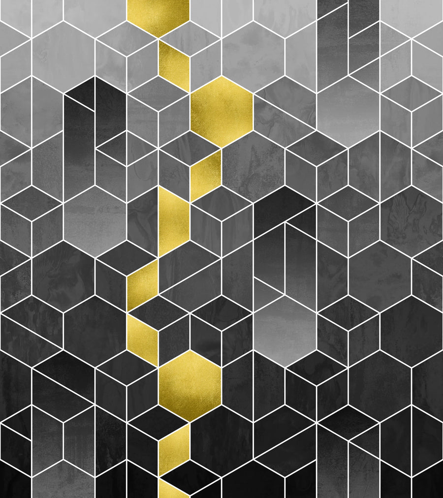 Gradient Geometry, Graphite Mural Wallpaper
