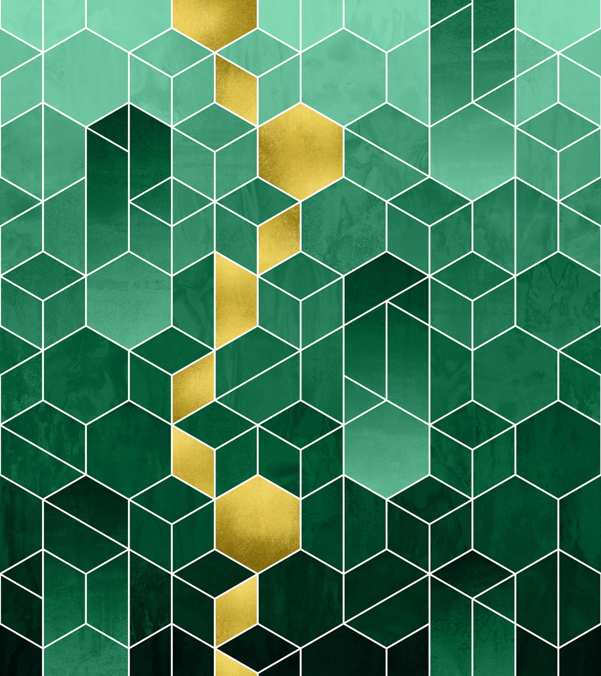 Gradient Geometry, Emerald Mural Wallpaper - pure wallpaper artwork