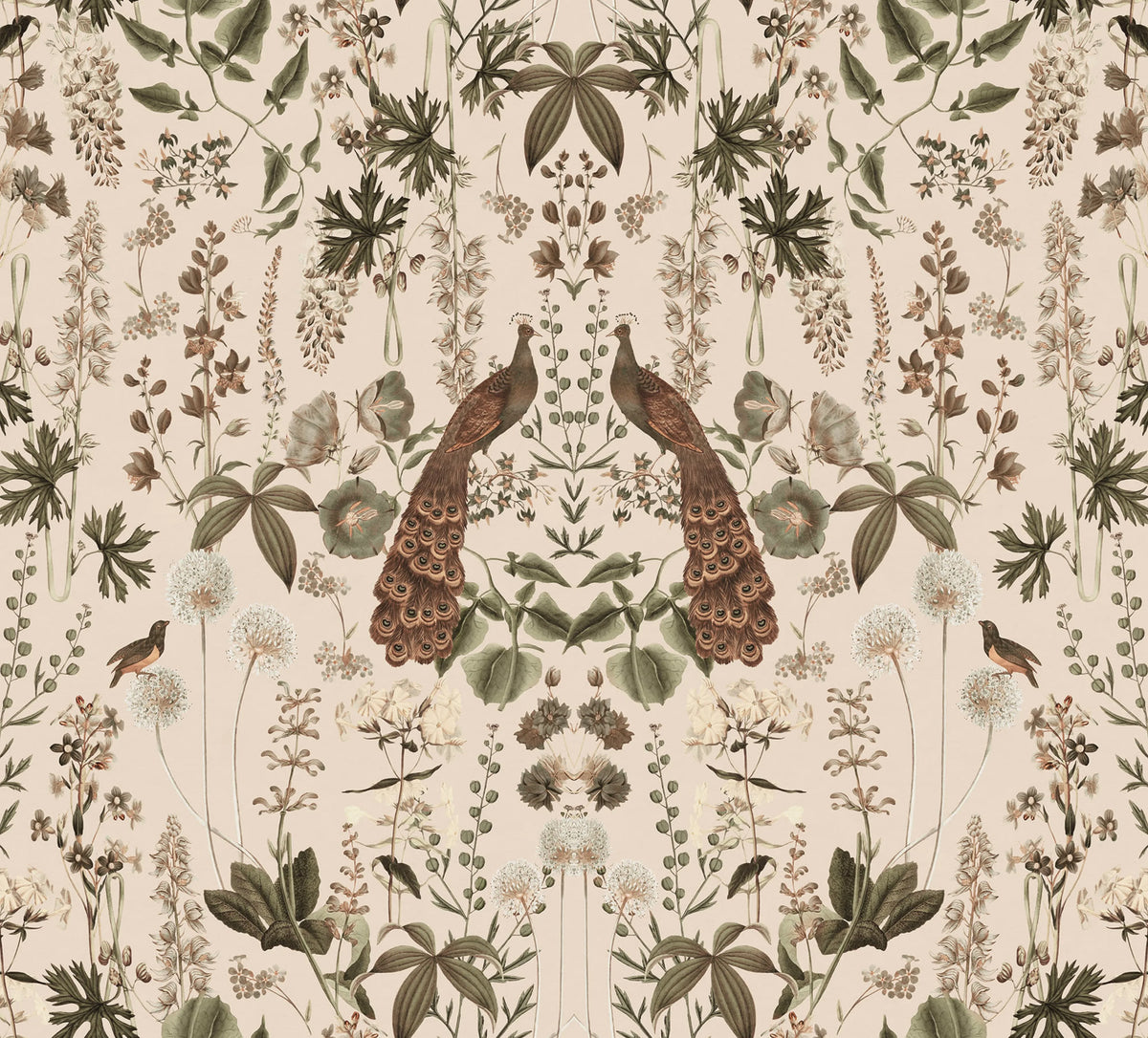 Peacock Garden, Sand Mural Wallpaper - pure wallpaper artwork