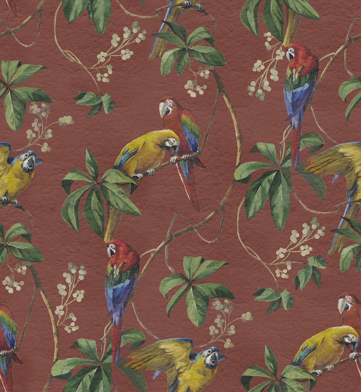 Parrots, Velvet Mural Wallpaper - pure wallpaper artwork