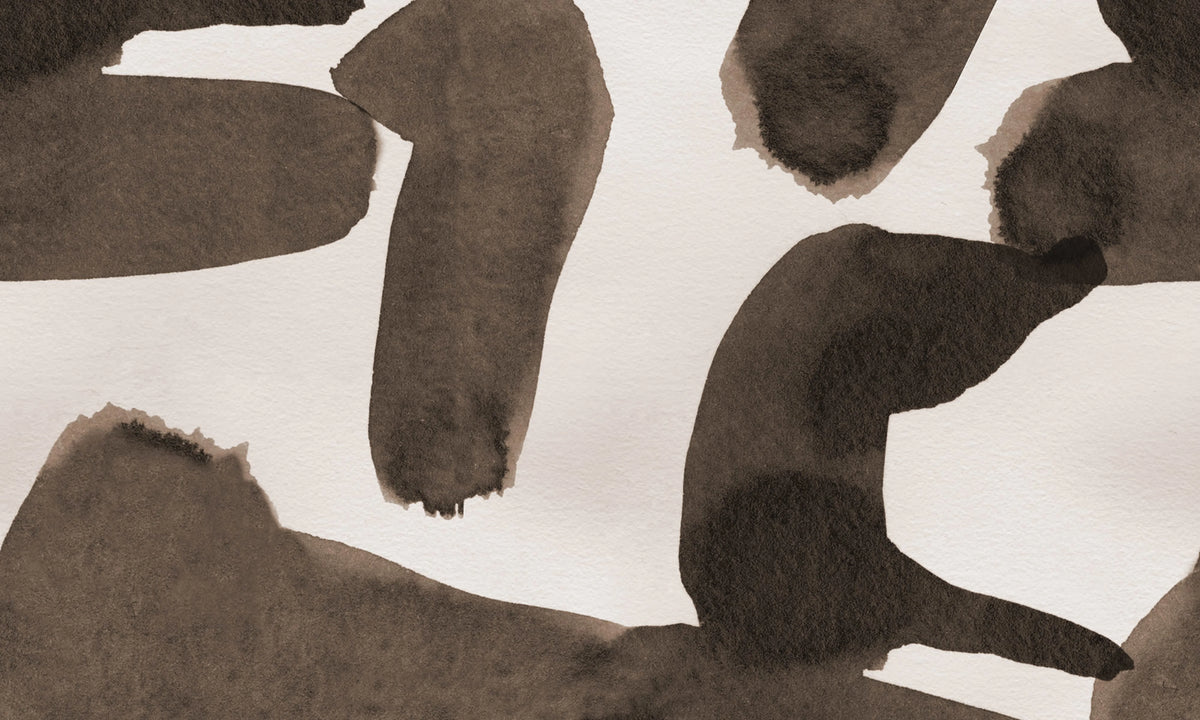 Wiggle Shapes, Brown Mural Wallpaper - pure wallpaper artwork