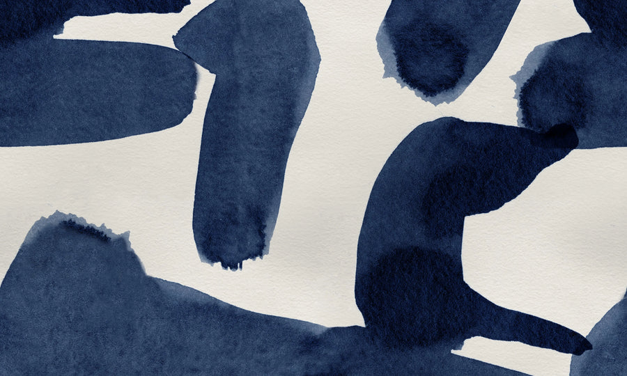 Wiggle Shapes, Blue Mural Wallpaper