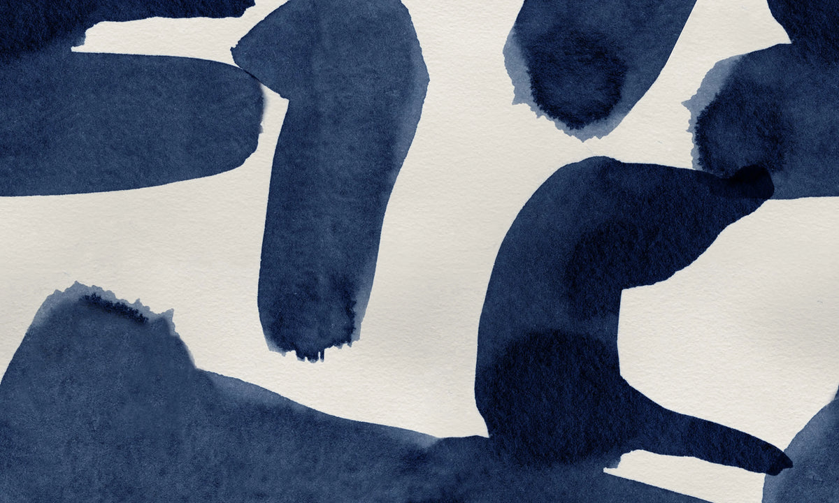 Wiggle Shapes, Blue Mural Wallpaper - pure wallpaper artwork