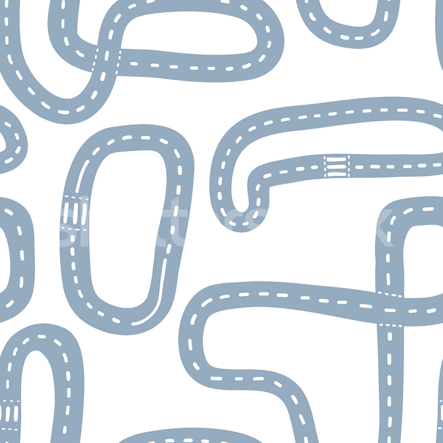 Race Track, Soft Blue Mural Wallpaper