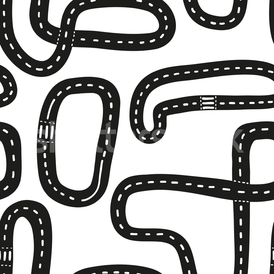 Race Track, Graphite Mural Wallpaper