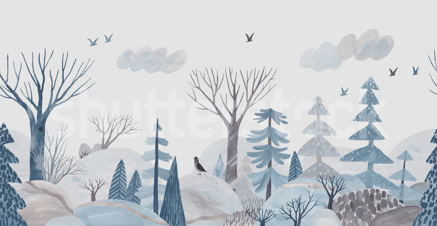 Winter Woods Mural Wallpaper