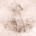 Polar Bear, Soft Pink Mural Wallpaper - pure wallpaper artwork