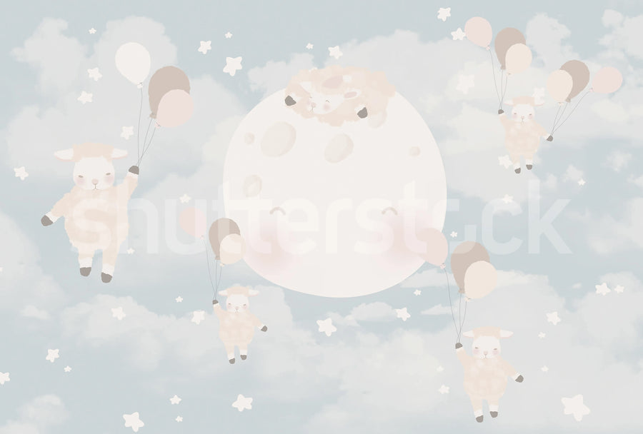Counting Sheeps Mural Wallpaper