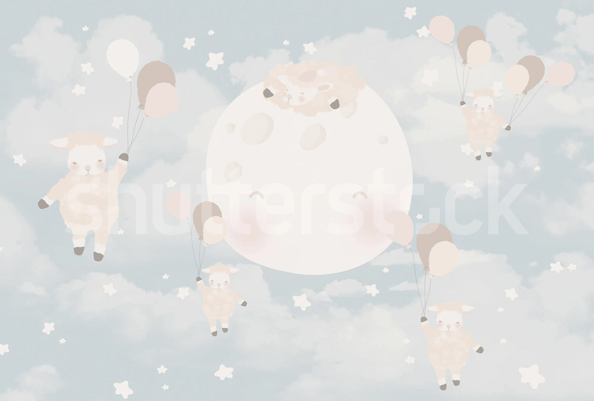 Counting Sheeps Mural Wallpaper - pure wallpaper artwork