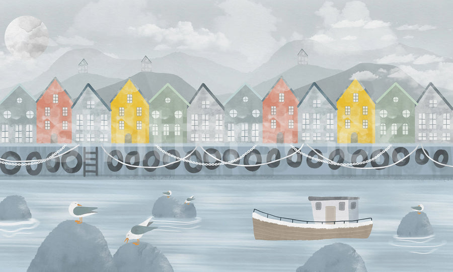 Port Village Mural Wallpaper
