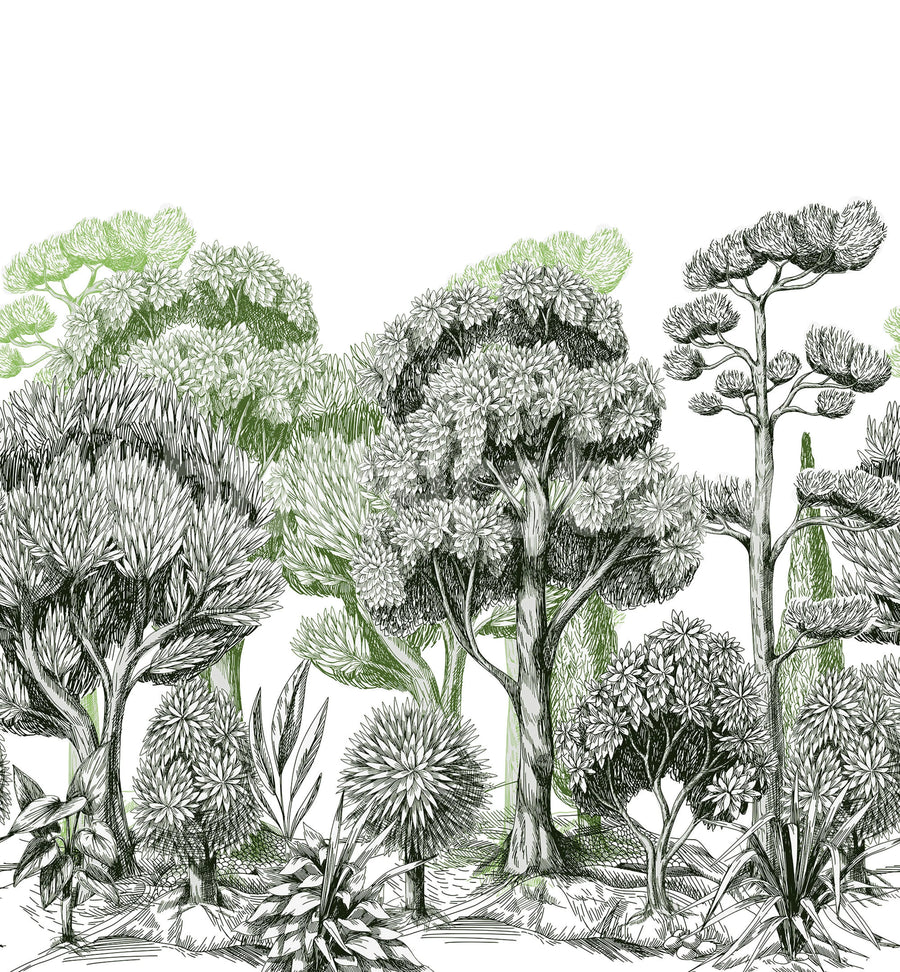 Forest Park, Green Mural Wallpaper