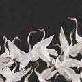 Soaring Cranes, Black Mural Wallpaper - pure wallpaper artwork
