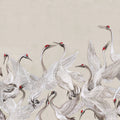 Soaring Cranes, Beige Mural Wallpaper - pure wallpaper artwork