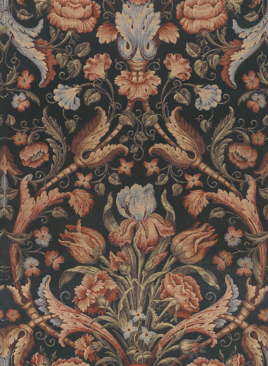 Vintage Tapestry, Red Mural Wallpaper