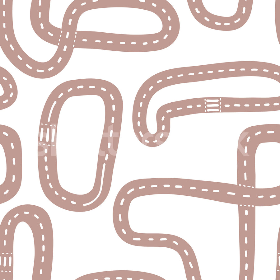 Race Track, Soft Pink Mural Wallpaper