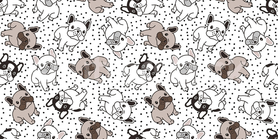 Frenchies, Dot Mural Wallpaper