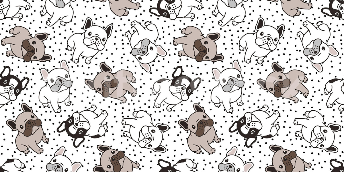 Frenchies, Dot Mural Wallpaper - pure wallpaper artwork