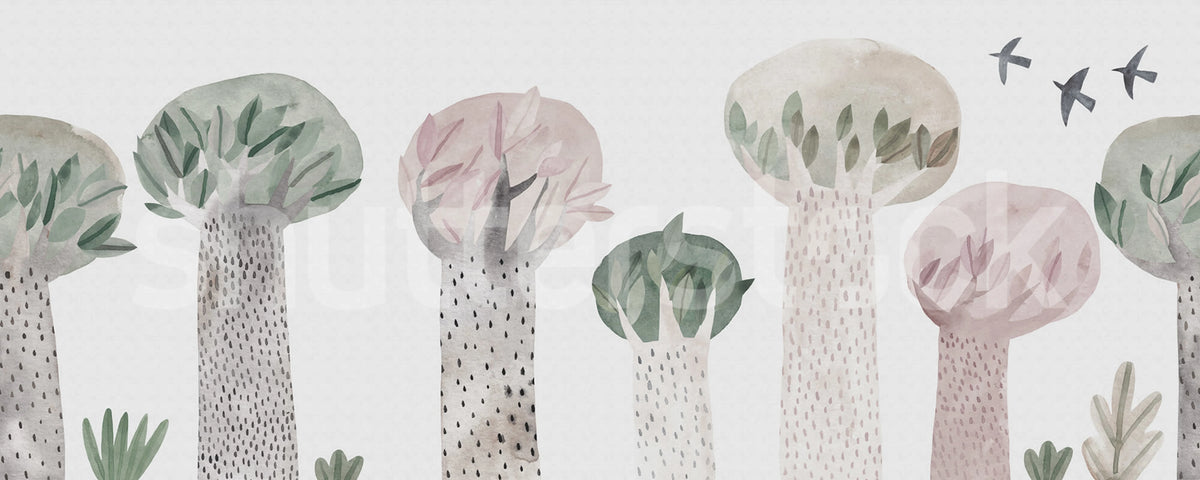 Watercolor Garden, Pastel Mural Wallpaper - pure wallpaper artwork