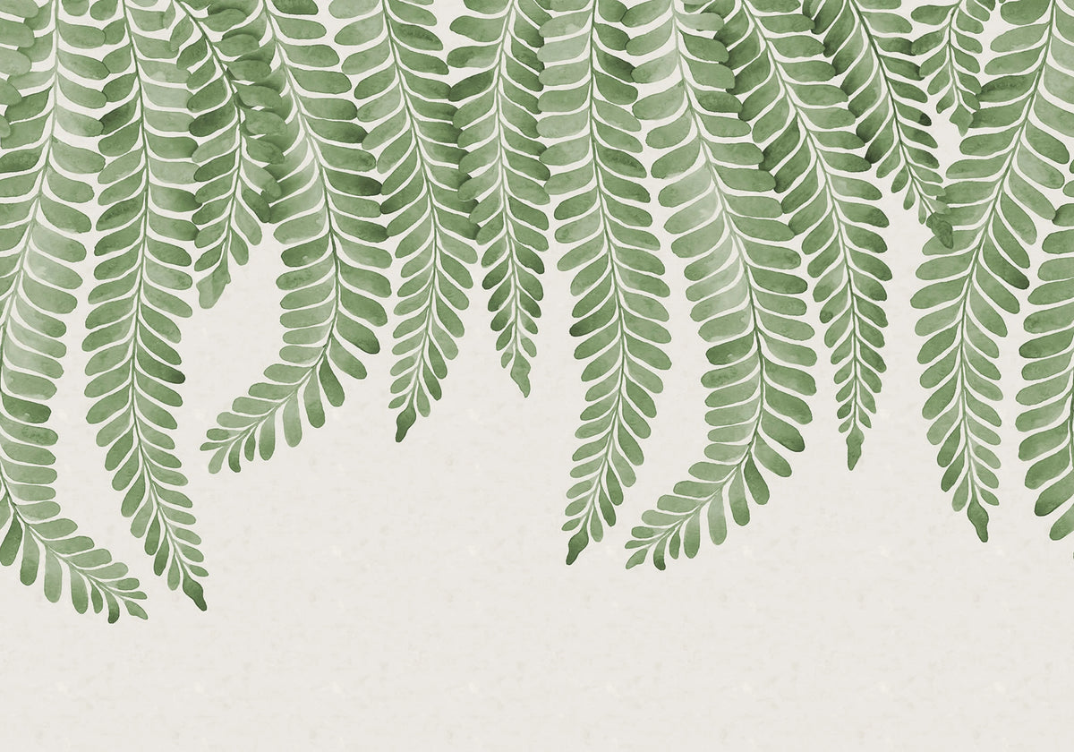 Dangling Fern, Green Mural Wallpaper - pure wallpaper artwork