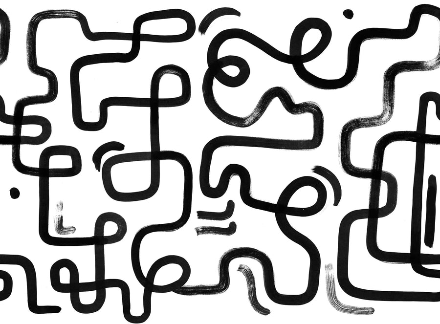 Artzy Path, Graphite Mural Wallpaper