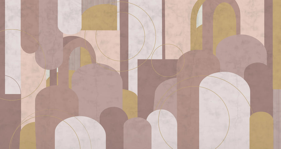 Lovely Arches, Pink Mural Wallpaper