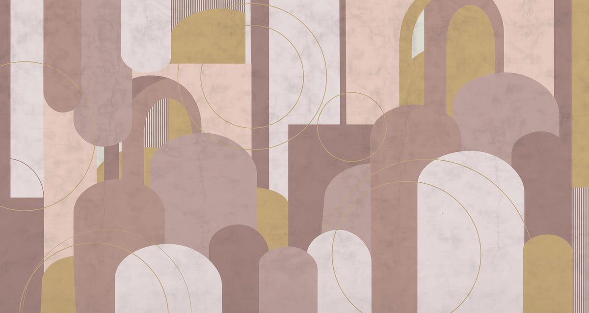 Lovely Arches, Pink Mural Wallpaper - pure wallpaper artwork