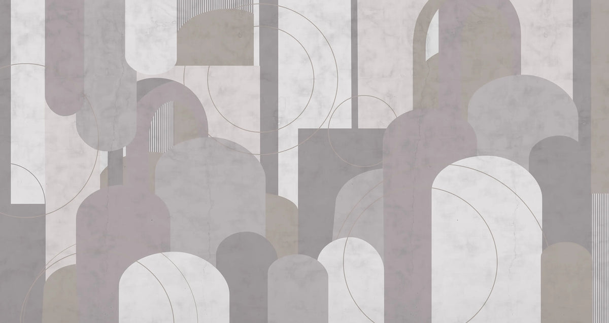 Lovely Arches, Gray Mural Wallpaper - pure wallpaper artwork