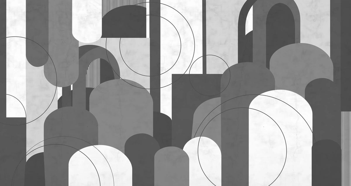 Lovely Arches, Graphite Mural Wallpaper - pure wallpaper artwork