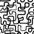 Artzy Lines, Graphite Mural Wallpaper - pure wallpaper artwork