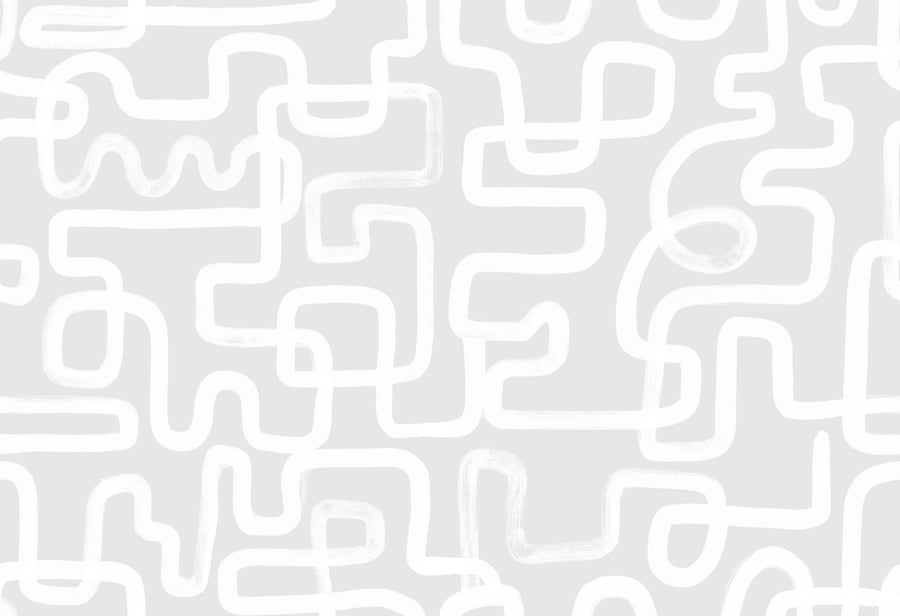 Artzy Lines, Gray Mural Wallpaper