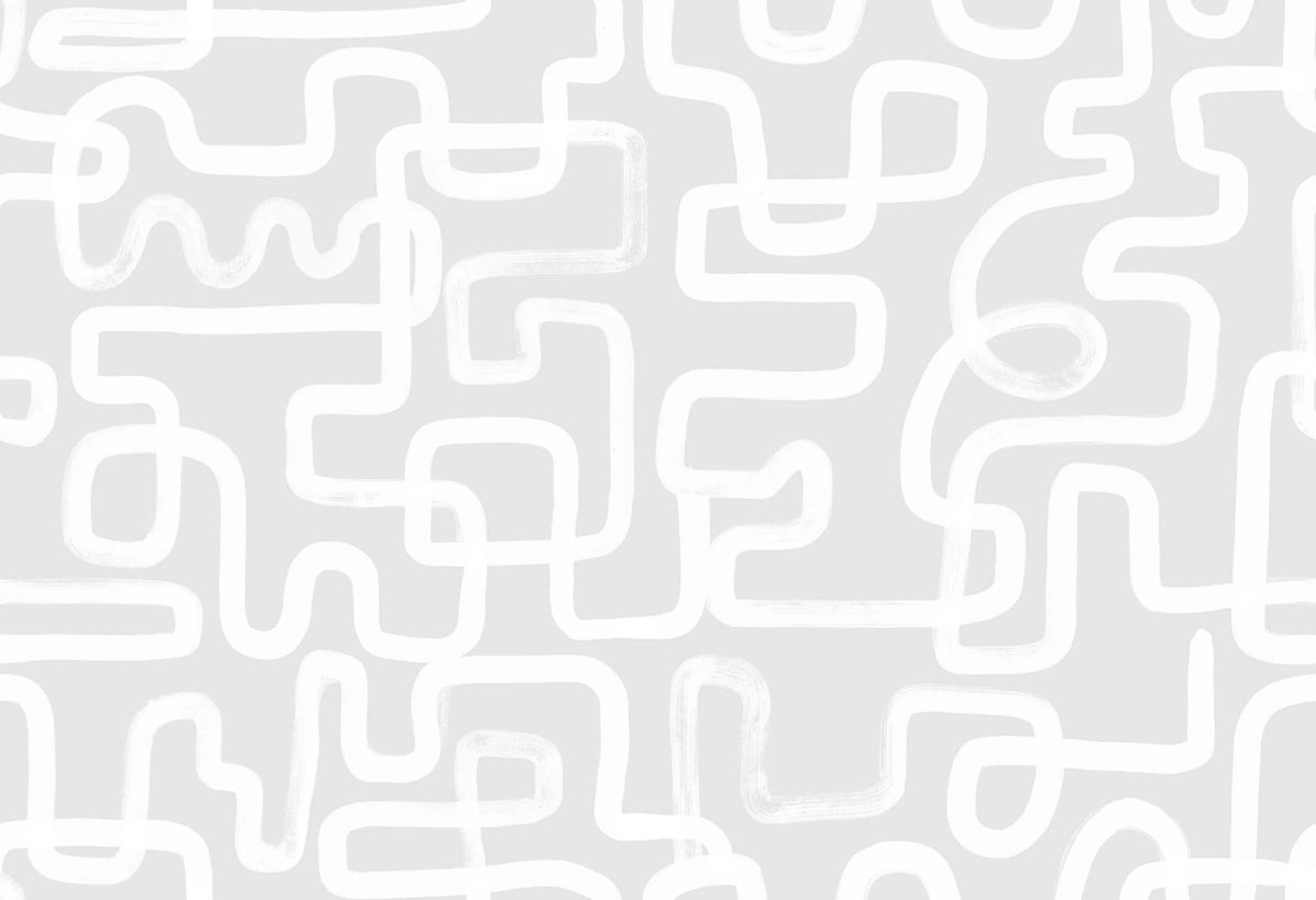 Artzy Lines, Gray Mural Wallpaper - pure wallpaper artwork