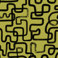 Artzy Lines, Yellow Mural Wallpaper - pure wallpaper artwork